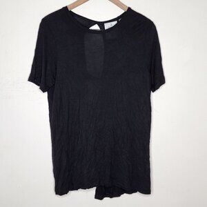 Cheap Monday Black Cutout Back Short Sleeve T Shirt, sz M